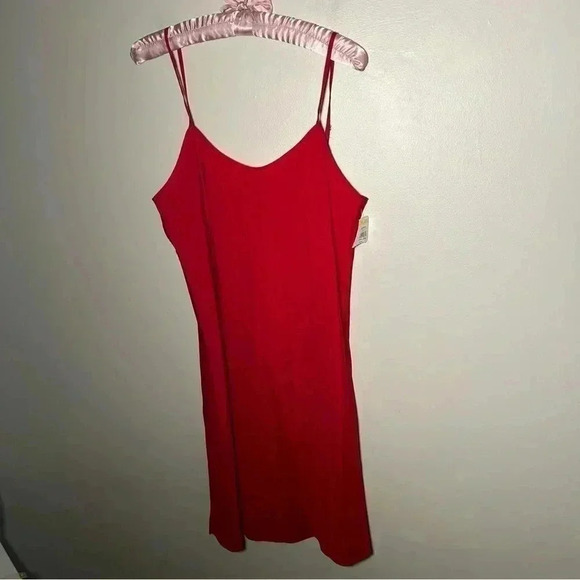 NWT NANETTE LEPORE fire engine red slip dress 10 - Picture 2 of 5